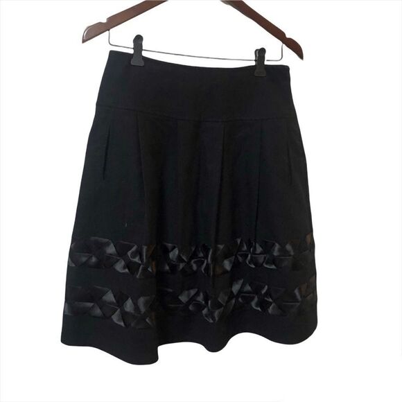 Tristan Black Wool A line Skirt Size 6 - Picture 1 of 7